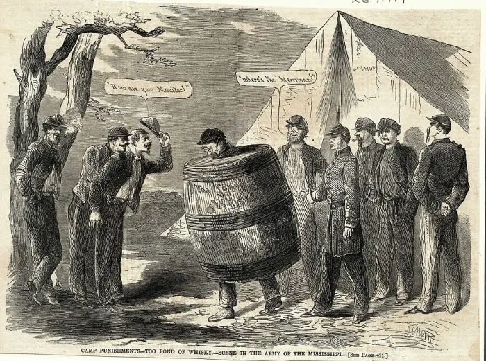 Framed Print : Engraving of Civil War Punishment for Drunkenness Framed Print : Engraving of Civil War Punishment for Drunkenness