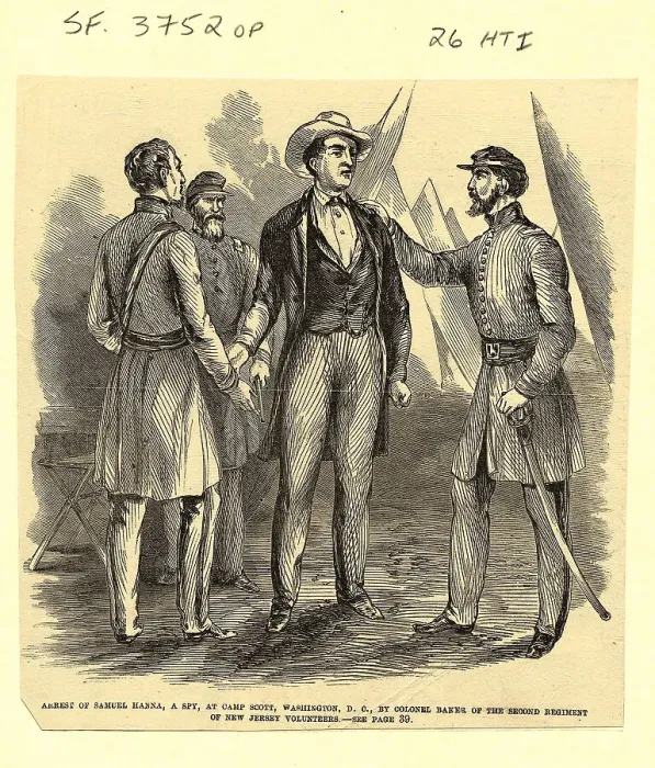 Framed Print : Engraving of Civil War Spy Samuel Hanna Being Arrested Framed Print : Engraving of Civil War Spy Samuel Hanna Being Arrested