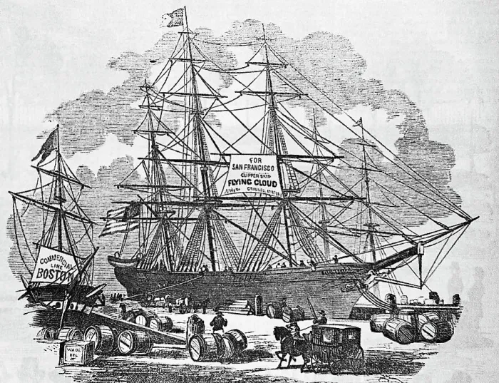 Framed Print : Engraving Of Clipper Ship Flying Cloud Framed Print : Engraving Of Clipper Ship Flying Cloud