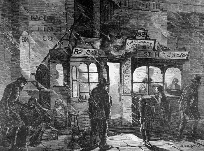 Framed Print : Engraving of a Coffee Shop on Cortlandt Street Framed Print : Engraving of a Coffee Shop on Cortlandt Street