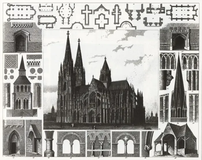 Framed Print : Engraving: Cologne Cathedral Framed Print : Engraving: Cologne Cathedral