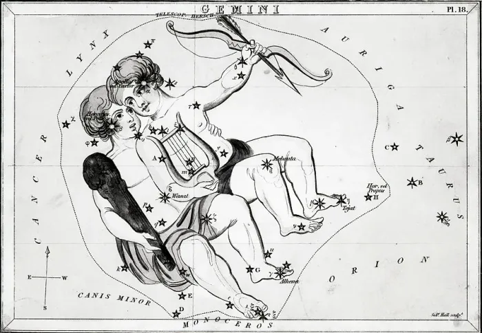 Framed Print : Engraving Of Constellation Gemini Framed Print : Engraving Of Constellation Gemini
