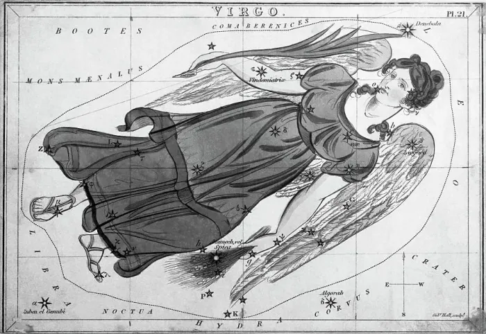 Framed Print : Engraving Of Constellation Virgo Framed Print : Engraving Of Constellation Virgo