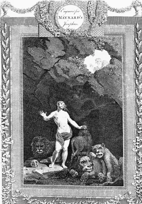 Framed Print : Engraving of Daniel in the Lion's Den Framed Print : Engraving of Daniel in the Lion's Den