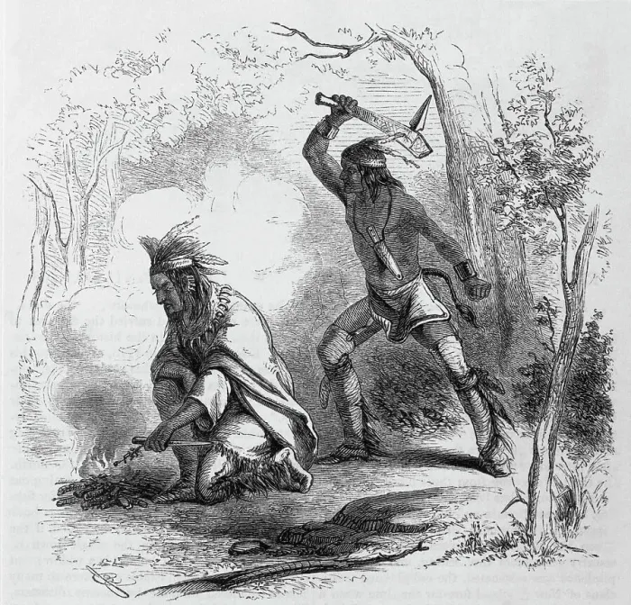 Framed Print : Engraving Of The Death Of Pontiac Framed Print : Engraving Of The Death Of Pontiac