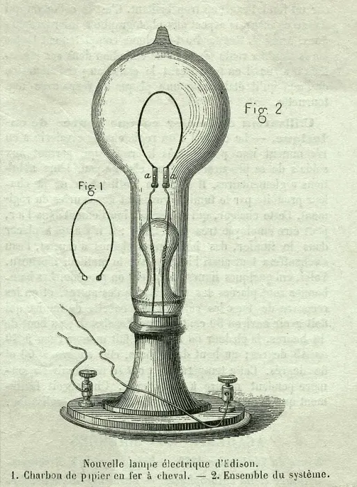 Framed Print : Engraving of the Edison Electric Lamp