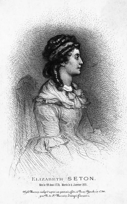 Framed Print : Engraving Of Elizabeth Seton In Profile Framed Print : Engraving Of Elizabeth Seton In Profile