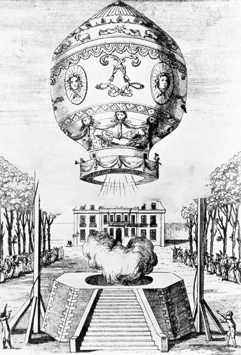 Framed Print : Engraving of the First Flight of Humans in a Hot Air Balloon Framed Print : Engraving of the First Flight of Humans in a Hot Air Balloon