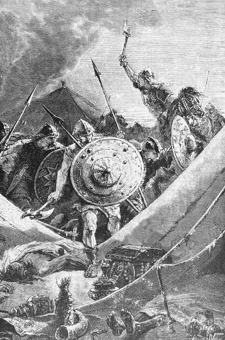 Framed Print : Engraving of the Franks After Winning the Battle of Tours Framed Print : Engraving of the Franks After Winning the Battle of Tours