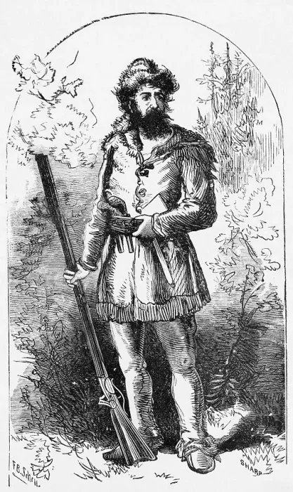 Framed Print : Engraving Of Frontiersman Holding Rifle Framed Print : Engraving Of Frontiersman Holding Rifle