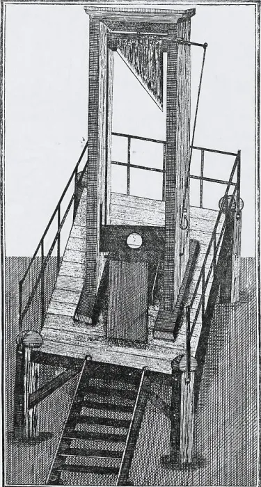 Framed Print : Engraving of a Guillotine Framed Print : Engraving of a Guillotine