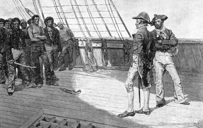Framed Print : Engraving of the Impressment of American Sailors by English Naval Officers