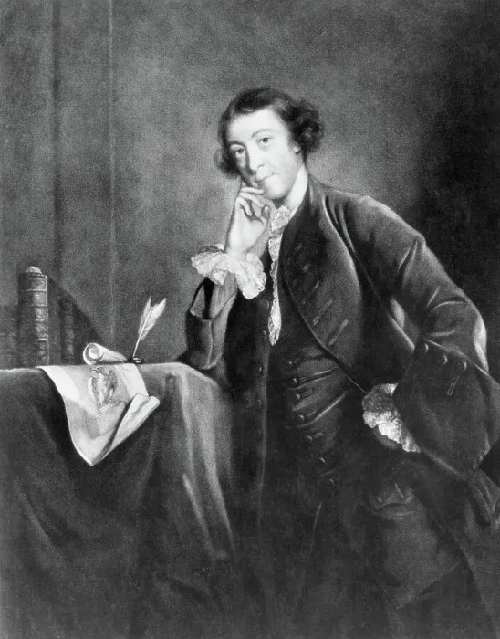 Framed Print : Engraving by James McArdell after Horace Walpole by Joshua Reynolds