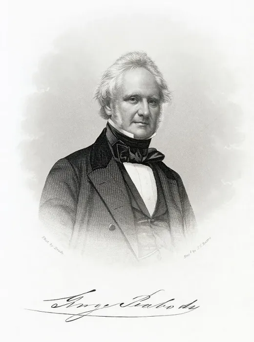 Framed Print : Engraving by John Chester Buttre of George Peabody After Photography by Matthew Brady