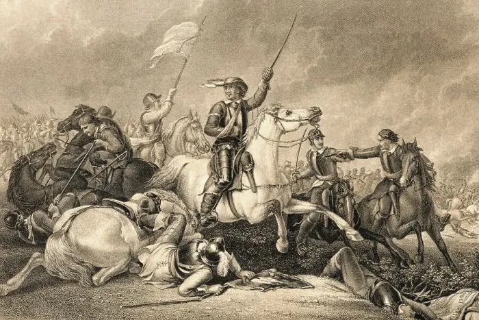 Framed Print : Engraving by John J. Crew After Oliver Cromwell at the Battle of Marston Moor by Abraham Cooper Framed Print : Engraving by John J. Crew After Oliver Cromwell at the Battle of Marston Moor by Abraham Cooper