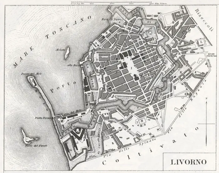 Framed Print : Engraving: Livorno, Italy Framed Print : Engraving: Livorno, Italy