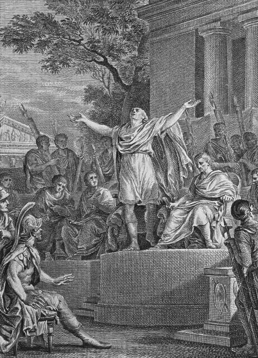 Framed Print : Engraving of Lucius Junius Brutus Declaring the New Roman Republic Framed Print : Engraving of Lucius Junius Brutus Declaring the New Roman Republic