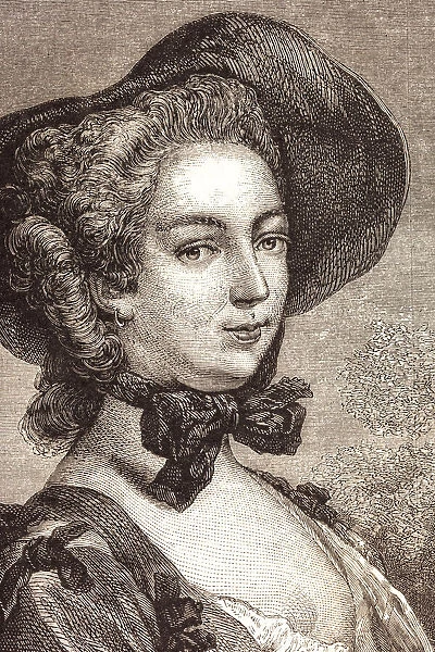 Engraving Madame de Pompadour 1842