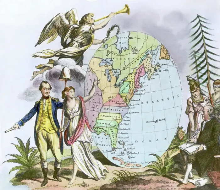 Framed Print : Engraving Map of America in 1783 Framed Print : Engraving Map of America in 1783