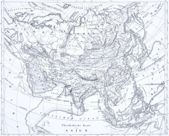 Framed Print : Engraving: Map of Asia Framed Print : Engraving: Map of Asia