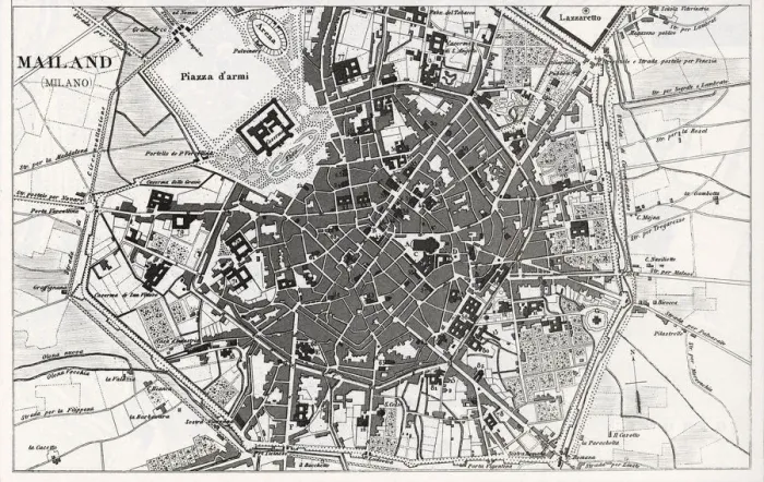 Framed Print : Engraving: Milan, Italy Framed Print : Engraving: Milan, Italy