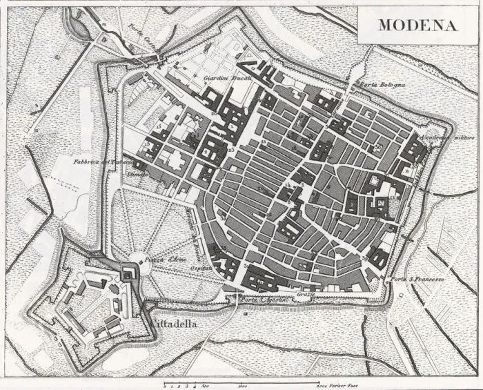 Framed Print : Engraving: Modena