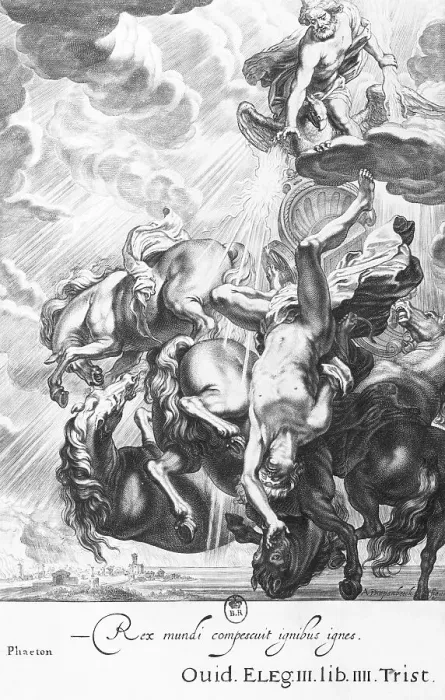 Framed Print : Engraving of Phaeton Struck Down by Zeus Thunder Framed Print : Engraving of Phaeton Struck Down by Zeus Thunder