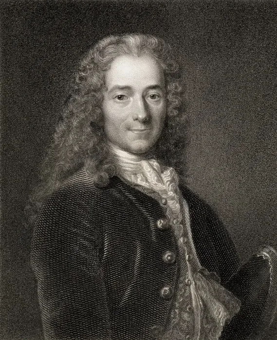 Framed Print : Engraving portrait of Voltaire after Nicholas de Largilliere Framed Print : Engraving portrait of Voltaire after Nicholas de Largilliere