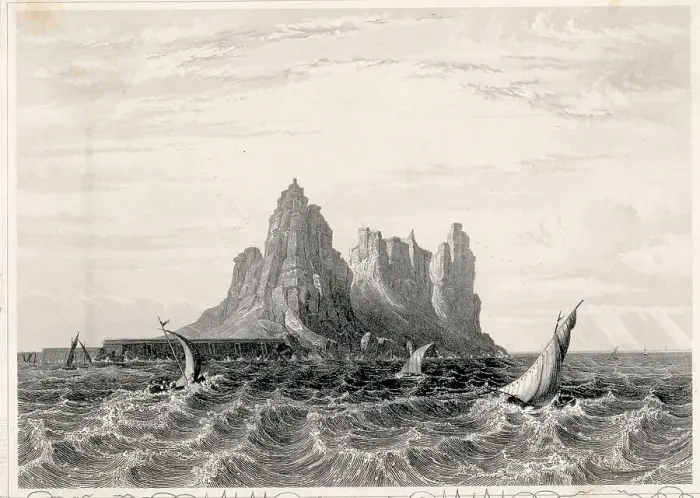 Framed Print : Engraving Of The Rock Of Gibraltar Framed Print : Engraving Of The Rock Of Gibraltar
