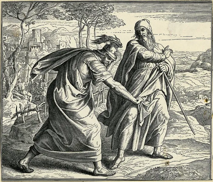 Framed Print : Engraving of Samuel Rebuking Saul