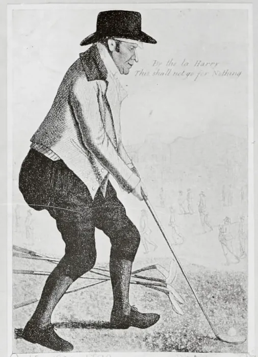 Framed Print : Engraving Showing Man Golfing