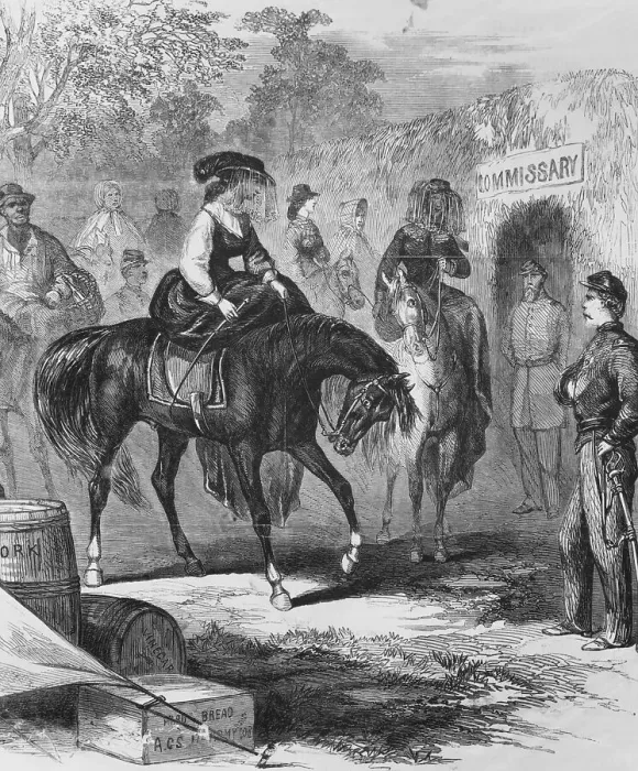 Framed Print : Engraving of Southern Women on Horseback Framed Print : Engraving of Southern Women on Horseback
