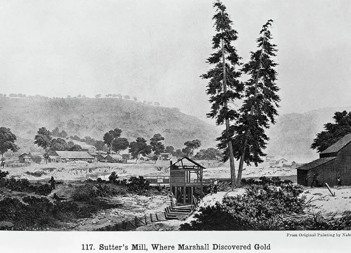Framed Print : Engraving After Sutter's Mill, Where Marshall Discovered Gold by Charles Christian Nahl Framed Print : Engraving After Sutter's Mill, Where Marshall Discovered Gold by Charles Christian Nahl