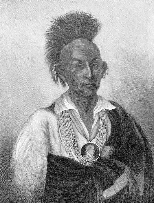 Framed Print : Engraving by T. Johnson After Makataimeshekiakiah, or Black Hawk by Charles Bird King