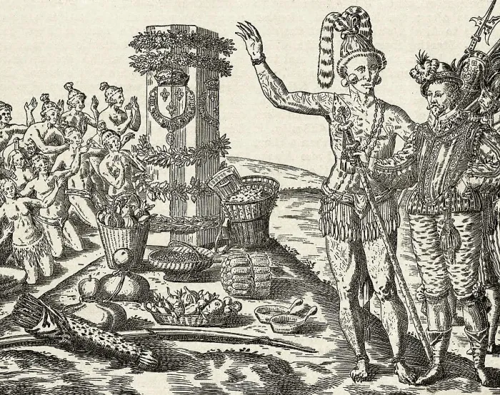 Framed Print : Engraving by Theodor de Bry After The Natives of Florida Worship the Column Erected by Captain Ribaut by Jacques Le Moyne Framed Print : Engraving by Theodor de Bry After The Natives of Florida Worship the Column Erected by Captain Ribaut by Jacques Le Moyne