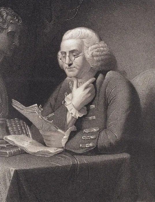 Framed Print : Engraving by Thomas B. Welch After Benjamin Franklin by David Martin Framed Print : Engraving by Thomas B. Welch After Benjamin Franklin by David Martin