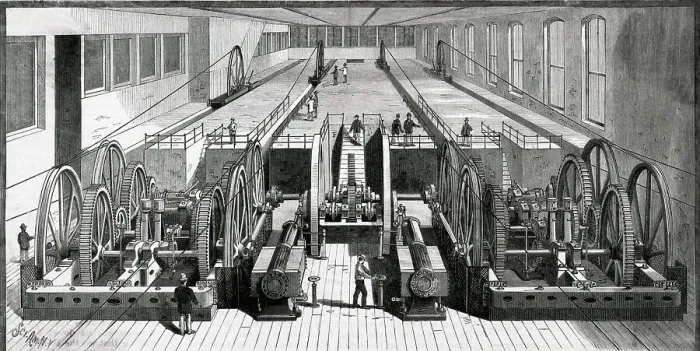 Framed Print : Engraving Of Works Of Cable Railway Framed Print : Engraving Of Works Of Cable Railway