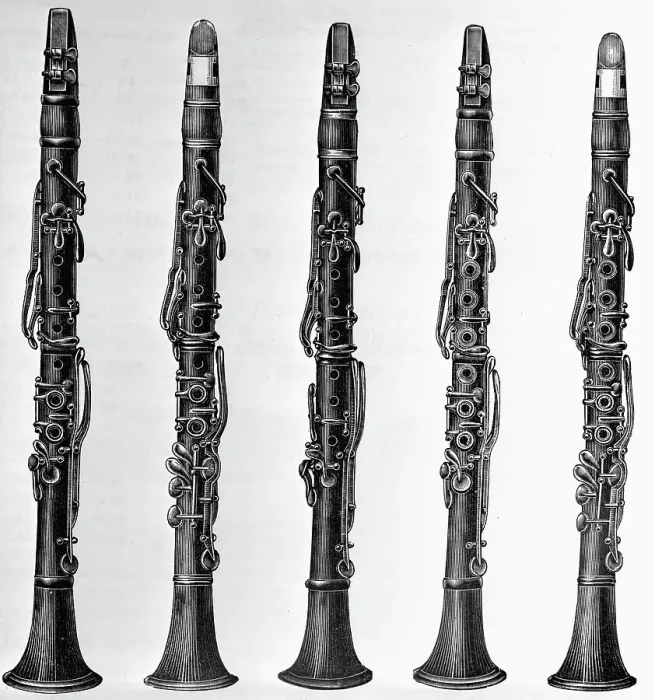 Framed Print : Engravings Of Five Different Clarinets Framed Print : Engravings Of Five Different Clarinets