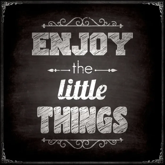 Framed Print : Enjoy the little things - Chalkboard Background Framed Print : Enjoy the little things - Chalkboard Background