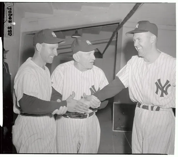 Framed Print : Enos Slaughter and Bobby Brown Shaking Hands Framed Print : Enos Slaughter and Bobby Brown Shaking Hands