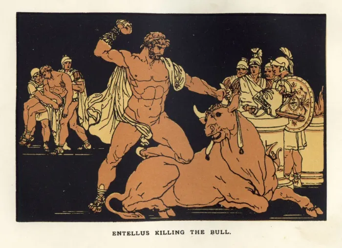 Framed Print : Entellus killing the bull Framed Print : Entellus killing the bull