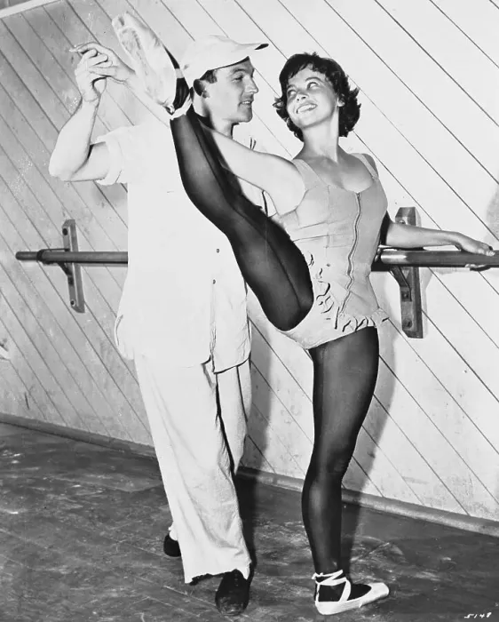Framed Print : Entertainers Gene Kelly and Leslie Caron Rehearsing Dance Routine Framed Print : Entertainers Gene Kelly and Leslie Caron Rehearsing Dance Routine