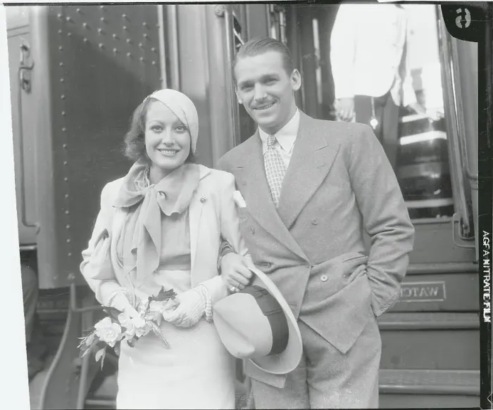 Framed Print : Entertainers Joan Crawford and Douglas Fairbanks Jr. at Train Framed Print : Entertainers Joan Crawford and Douglas Fairbanks Jr. at Train