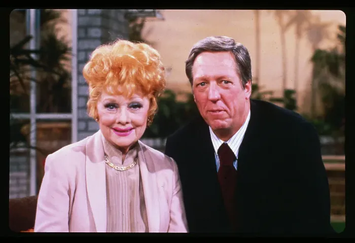 Framed Print : Entertainers Lucille Ball and David Hartman Posing Together Framed Print : Entertainers Lucille Ball and David Hartman Posing Together