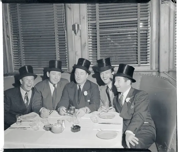 Framed Print : Entertainment Favorites Wearing Top Hats at Table Framed Print : Entertainment Favorites Wearing Top Hats at Table