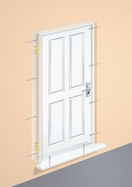 Entrance door fitted in door frame
