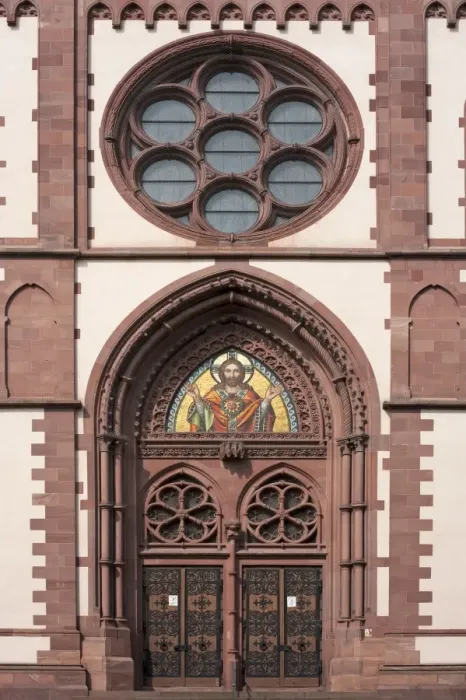 Framed Print : Entrance of the Herz Jesu-Kirche, or Sacred Heart Church, built in the style of Historicism, consecrated in 1897, Freiburg, Baden-Wurttemberg, Germany Framed Print : Entrance of the Herz Jesu-Kirche, or Sacred Heart Church, built in the style of Historicism, consecrated in 1897, Freiburg, Baden-Wurttemberg, Germany