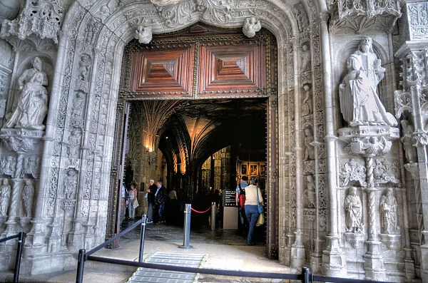 Entrance of the Mosteiro dos JerAonimos, Lisbon, Portugal
