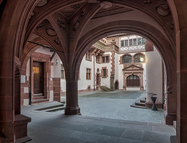Entrance of the New Town Hall of Freiburg im Breisgau (Germany)