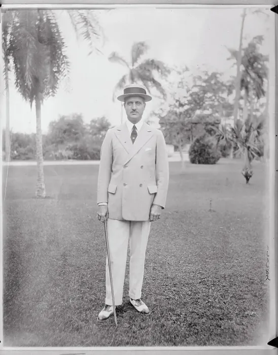 Framed Print : Entrepreneur Howard Heins Posing Outside with Cane Framed Print : Entrepreneur Howard Heins Posing Outside with Cane